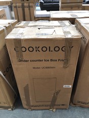 COOKOLOGY UNDER COUNTER ICE BOX FRIDGE MODEL NO: UCIB08WH RRP £189 (PALLET 20)