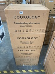 4X ASSORTED COOKOLOGY MICROWAVES TO INCLUDE COOKOLOGY FREESTANDING MICROWAVE MODEL NO- CMAFS20LSL RRP-£64.99 (PALLET 6)