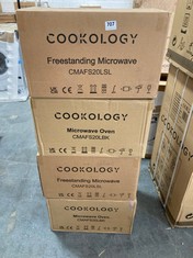 4X ASSORTED COOKOLOGY MICROWAVES TO INCLUDE COOKOLOGY FREESTANDING MICROWAVE MODEL NO- CMAFS20LSL RRP- £64.99 (PALLET 6)