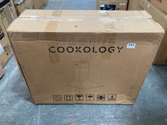 COOKOLOGY 60CM CHIMNEY COOKER HOOD WITH EXTRACTOR FAN IN MATT BLACK- MODEL NO CH600BK/A RRP- £79.99 (PALLET 7)