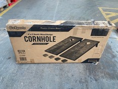 CORNHOLE 4 X 2 RUSTIC WOOD DESIGN BEAN BAG TOSS GAME - RRP £95