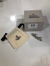 VIVIENNE WESTWOOD LOGO STUD EARRINGS IN SILVER WITH GEM DESIGN