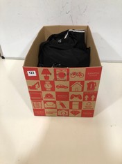 BOX OF ASSORTED ADULT BRANDED CLOTHING TO INCLUDE ADIDAS SHORTS BLACK/WHITE SIZE 8