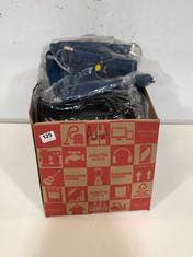 BOX OF ASSORTED ADULT CLOTHING TO INCLUDE M-17 DENIM JEANS BLUE SIZE 14