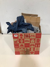 BOX OF ASSORTED ADULT CLOTHING TO INCLUDE SALSA JEANS BLUE DENIM SIZE W29/L30