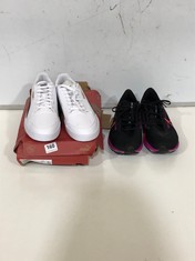 2 X ASSORTED TRAINERS TO INCLUDE PUMA SHUFFLE WHITE/BLACK/GOLD SIZE 11