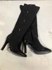 KURT GEIGER LONDON LEATHER SHOREDITCH OTK BOOTS - BLACK - SIZE 39 - RRP £369