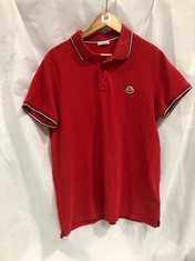 MONCLER MAGLIA BOYS POLO T-SHIRT IN RED - SIZE L - RRP £245