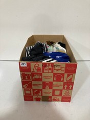 BOX OF ASSORTED KIDS CLOTHING TO INCLUDE ADIDAS SHORTS BLACK/WHITE SIZE 5-6YRS