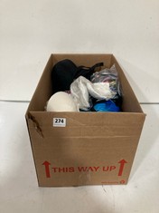 BOX OF ASSORTED LINGERIE/SWIMWEAR TO INCLUDE F&F UNDERWIRED PADDED BRA CREAM SIZE 36D