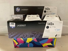 APPROX 8 X ASSORTED PRINTER INK CARTRIDGES TO INCLUDE LASERJET ORIGINAL HP TONER 142A BLACK