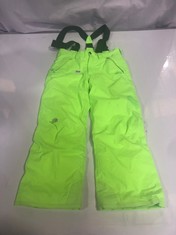 THE NORTH FACE KIDS EZ GROW SNOWQUEST SUSPENDER PANTS NEON GREEN SIZE 10-12YRS