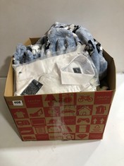 BOX OF ASSORTED ADULT CLOTHING TO INCLUDE GOBELL LONG SLEEVE SHIRT WHITE SIZE 16.5/42CM