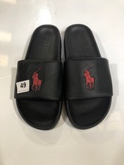 POLO RALPH LAUREN SIGNATURE MEN'S SLIDES IN BLACK UK 10