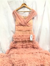 MISS ROSIER SOLENE TIERED DRESS - BLUSH PINK SIZE L - RRP £200