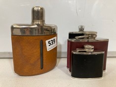 5 X ASSORTED HIP FLASKS