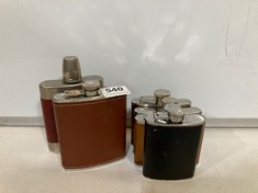 5 X ASSORTED HIP FLASKS