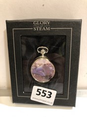 A GLORY OF STEAM FULL HUNTER POCKET WATCH, BOXED