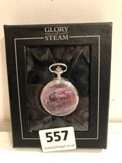 A GLORY OF STEAM FULL HUNTER POCKET WATCH, BOXED