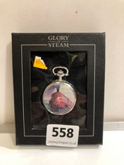 A GLORY OF STEAM FULL HUNTER POCKET WATCH, BOXED