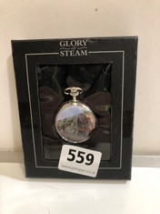 A GLORY OF STEAM FULL HUNTER POCKET WATCH, BOXED