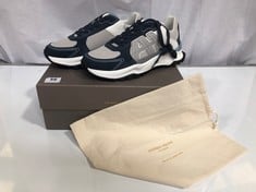 ANDROID HOMME AH ONE NAVY SUEDE LEATHER MESH TRAINERS - UK 9 - RRP £220