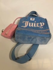 JUICY LOS ANGELES 1995 VELVET MEDIUM BLUE SHOPPER BAG