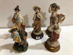 FIVE CAPODIMONTE STYLE FIGURES