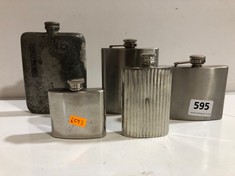 FIVE ASSORTED HIP FLASKS