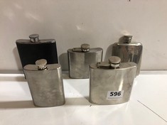 FIVE ASSORTED HIP FLASKS