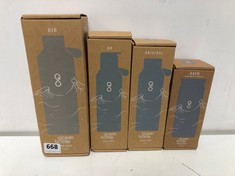 4 X ASSORTED SIZED OCEAN BOTTLE ROCK GREY TO INCLUDE SIZE 500ML