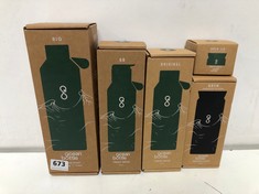 5 X ASSORTED OCEAN BOTTLES/LID TO INCLUDE FOREST GREEN 500ML