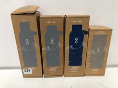 4 X ASSORTED OCEAN BOTTLES TO INCLUDE ROCK GREY 350ML