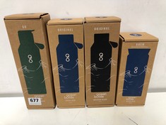 4 X ASSORTED OCEAN BOTTLES TO INCLUDE OCEAN BLUE 500ML