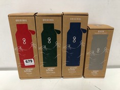 4 X ASSORTED OCEAN BOTTLES TO INCLUDE FIRE RED 500ML