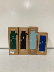 4 X ASSORTED OCEAN BOTTLES TO INCLUDE SKY BLUE 500ML