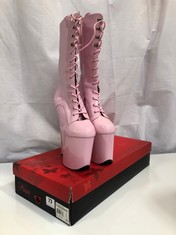 PLEASER SEXIER THAN SILVER FLAMINGO PLATFORM POLE DANCING BOOTS IN PINK UK 7 - RRP £110