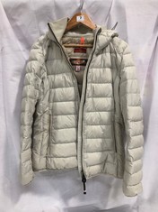 PARAJUMPERS SUPER LIGHTWEIGHT WOMENS JULIET JACKET IN CREAM SIZE L - RRP £332