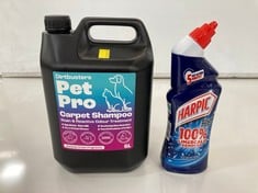 CAGE OF ASSORTED ITEMS TO INCLUDE PET PRO - CARPET SHAMPOO - 5L ( CAGE NOT INCLUDED )