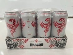 CAGE OF DRAGON SUGAR FREE FRUIT FLAVOUR ENERGY DRINKS 12X500ML PACK BBE.: 01/2024 ( CAGE NOT INCLUDED ) ( COLLECTION ONLY )