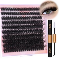 18 X CLUSTER LASHES KIT 200PCS FLUFFY INDIVIDUAL EYELASHES EXTENSION KIT VOLUME INDIVIDUAL LASH EXTENSION KIT BY RUAIRIE - TOTAL RRP £120: LOCATION - RACK A