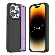 48 X ARAREE BOAT IPHONE 14 PRO CASE WITH PHONE HOLDER GRIP, DESIGNED FOR IPHONE 14 PRO , 2022  HYBRID STRUCTURE OF PC BACK COVER AND REAR TPU, EASY FINGER GRIP SHOCKPROOF PROTECTIVE COVER - BLACK - T