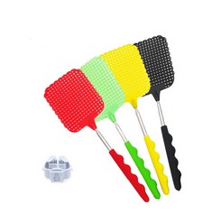 13 X JEMIQUE EXTENDABLE FLY SWATTERS,4 PACK STRONG FLY SWATS WITH TELESCOPIC HANDLE, HEAVY DUTY FLY SWATTERS FOR INDOOR OUTDOOR MOSQUITO WASP BUG INSECT,MULTI-COLORS WITH AN EXTRA SWATTER HOLDER - TO