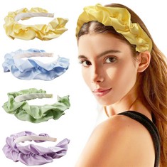 18 X MIDODO HEADBANDS FOR WOMEN GIRLS - 4PCS STYLISH FLOWER PETAL HEADBANDS - SILKY RIBBON HEADBAND FOR WOMEN - HEADBANDS WIDE HAIRBAND HAIR ACCESSORIES - TOTAL RRP £107: LOCATION - RACK B