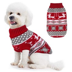 10 X IDEPET    DOG COSTUMES,DOG WINTER JUMPER COAT,PET KNIT SWEATER WITH REINDEER PATTERN PUPPY WARM CLOTHES FOR DOGS PUPPY KITTEN CATS - TOTAL RRP £96: LOCATION - RACK B