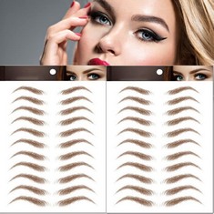 29 X 66 PAIRS EYEBROW TATTOO STICKERS 4D HAIR-LIKE AUTHENTIC EYEBROWS TEMPORARY EYEBROW TATTOOS LONG LASTING WATERPROOF EYEBROW GROOMING SHAPING FOR WOMEN AND GIRLS , BROWN  - TOTAL RRP £193: LOCATIO