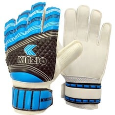 34 X KIDS GOALKEEPER GLOVES FOOTBALL GLOVES FOR BOYS KIDS CHILDREN ADULT SOCCER GOALIE SPORTS PRACTICE GLOVES PROTECTION SUPER GRIP PALMS , BLUE, 6  - TOTAL RRP £202: LOCATION - RACK B