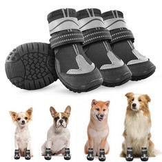 6 X DOLAHOVY 4PCS DOGS BOOTS,NON-SKID PET PAW PROTECTOR WINTER DOGS SHOES DOG'S PAW PROTECTORS REFLECTIVE PUPPY PROTECTIVE BOOTS WATERPROOF DOG SNOW SHOES OUTDOOR DOGS BOOTS ANTI SLIP SOLE PET PAWS B