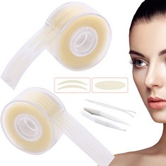 QUANTITY OF ASSORTED ITEMS TO INCLUDE  EYELID TAPE 1200 PCS, EYELID LIFT STRIPS INVISIBLE INSTANT DOUBLE EYELID STICKERS, CLEAR SELF-ADHESIVE EYE TAPES FIBER FOR HOODED DROOPY UNEVEN MONO-EYELIDS, LA