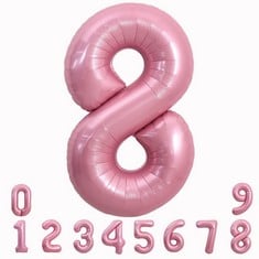 44 X TONIFUL 40 INCH LIGHT PINK LARGE MACARON NUMBERS BALLOONS 0-9, NUMBER 8 DIGIT 8 HELIUM BALLOONS, FOIL MYLAR BIG NUMBER PASTEL BALLOONS FOR BIRTHDAY PARTY ANNIVERSARY SUPPLIES DECORATIONS - TOTAL